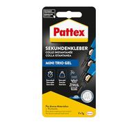 Pattex pegamento instantáneo Ultra Gel Mini Trio, super pegamento extra fuerte y flexible en 3 tubos, gel de pegamento instantáneo para, por ejemplo, goma, cuero, madera, 3 tubos de 1 g