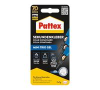 Pattex pegamento instantáneo Ultra Gel Mini Trio, super pegamento extra fuerte y flexible en 3 tubos, gel de pegamento instantáneo para, por ejemplo, goma, cuero, madera, 3 tubos de 1 g