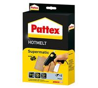 Pattex Pistola de cola termofusible Pattex Hotmelt Supermatic con control electrónico de la temperatura, set con pistola de cola termofusible y 2 barras de cola