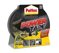 Pattex Power Tape, cinta multiusos resistente, fuerte, corte fácil, negro, 10 m