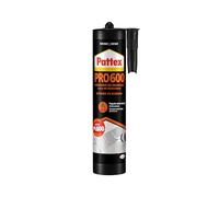 Pattex PRO600 Adhesivo de montaje a base de disolvente, pegamento fuerte de agarre inmediato, pegamento extrafuerte resistente al agua para interiores y exteriores, 1 cartucho x 300 ml