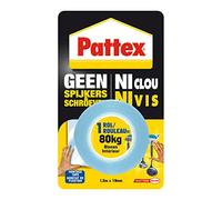 Pattex Sin clavos y tornillos de montaje de cinta interior 80 kg 1,5 m