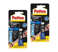 Pattex superglue Ultra Gel, 2x 3 g superglue extra fuerte y flexible, pegamento de reparación resistente a los golpes y al agua con consistencia de gel para, por ejemplo, goma, cuero, madera
