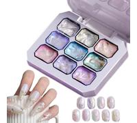 Patting Gel 9 colores para principiantes, crema degradada de larga duración | - Paleta de estampación - barro de manicura simple para salón de bricolaje | Material de resina no fluida, paquete