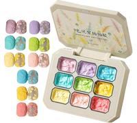 Patting Gel esmalte, juego de uñas de pintura de esponja de 9 colores, cuidado de belleza sólida multicolor, kit de arte de manicura en gel de pintura al óleo sólido, maquillaje duradero