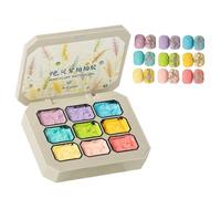 Patting Gel Polish, 9-Color Rainbow Sponge Paint Set, Compact Solid Gel with Soft Applicator on Creative Manicures, Reusable Beauty Care at Home for Women and Girls