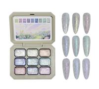 Patting Gel Polish, Nine Grid Sponge, Solid Paint Formula, Smooth Application Texture, Perfect for Salon Styling Daily Home Use Holiday Travel Wedding or Enthusiasts, 9 Colors