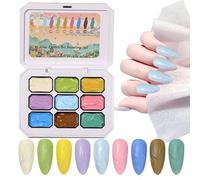 Patting Gel | Progreso de 9 colores con formulación altamente pigmentada, efecto de pintura en gel para modelado de uñas | Para mujeres y niñas principiantes para uso diario viajes en casa salón de