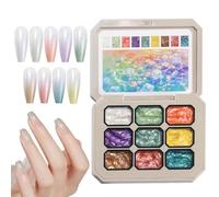Patting Polish, Painting Gel Palette, 2.63x3.42 Inches, Multipurpose Art Gradient 9 Color Easy Application, Accessories for Diys Design, Manicure, Women, Girls, Home and Salon Use