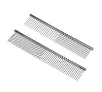 Patty Both Paquete de 2 cepillos para perros y gatos, kit de peine de acero inoxidable para eliminar enredos y nudos, herramienta de aseo profesional para perros de pelo largo y corto de 6.3 pulgadas