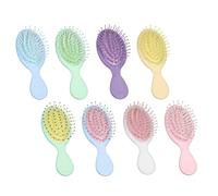 Patty Both Paquete de 8 mini cepillos de pelo húmedo en 8 colores, cepillo para desenredar de viaje, para la mayoría de los tipos de cabello, con nudos fáciles sin desgarros ni roturas