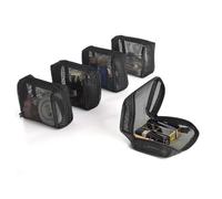 patu Bolsas de Malla con Cremallera, Organizador de Accesorios de Maquillaje de Belleza, Kit de Aseo de Viaje, Bolsa de Almacenamiento, Black, Assorted Sizes (4 pcs)