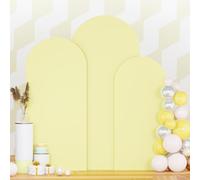 PATYDEST Juego de 3 fundas de arco de elastano amarillas para arcos de boda, 4 pies, 5 pies y 6 pies, cubierta de arco de Chiara, cubierta de arco de globos, paneles de arco redondo para decoración de