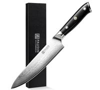 PAUDIN cuchillo jamonero 30 cm, cuchillo de cocina para jamón, cuchillo de pescado profesional de acero inoxidable, cuchillo para salmón extra afilado con mango ergonómico de madera de pakka