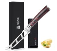 PAUDIN Cuchillo para queso con puntas de tenedor, longitud de la hoja de 12,5 cm, de acero inoxidable de alta calidad con mango de madera ergonómico