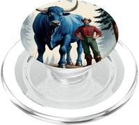 Paul Bunyan & Babe el Buey Azul Gigante en el Bosque PopSockets PopGrip para MagSafe