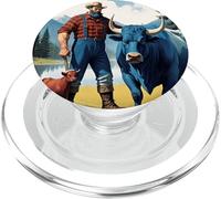 Paul Bunyan & Babe el Buey Azul Junto al Lago PopSockets PopGrip para MagSafe