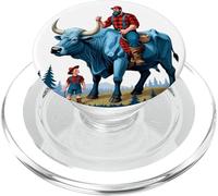Paul Bunyan Montando Babe El Buey Azul PopSockets PopGrip para MagSafe