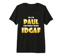 Paul Costume Idgaf Meme Personalized First Name Paul Joke Camiseta Premium