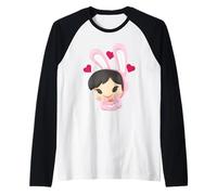 Paul Frank Bunny Girl Love Hearts Día de San Valentín Camiseta Manga Raglan
