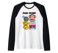 Paul Frank Camper Van Adventure Julius Mono Preocupación Oso Camiseta Manga Raglan