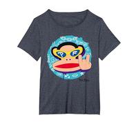Paul Frank Cool Julius El Mono Diablo Cuernos Camiseta, Mujer Tallas Grandes, Azul Jaspeado, 4XL Grande