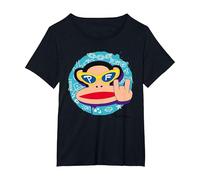Paul Frank Cool Julius El Mono Diablo Cuernos Camiseta, Mujer Tallas Grandes, Negro, 1XL Grande