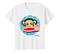 Paul Frank Cool Julius El Mono Diablo Cuernos Camiseta, Niños, Blanco, 4 años