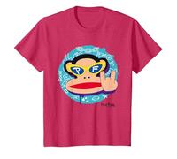 Paul Frank Cool Julius El Mono Diablo Cuernos Camiseta, Niños, Rojo Jaspeado, 4 años