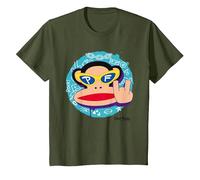 Paul Frank Cool Julius El Mono Diablo Cuernos Camiseta, Niños, Verde Oliva, 3 años