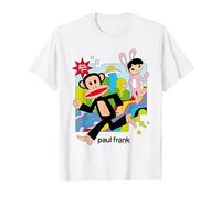 Paul Frank Corriendo Julius & Bunny Girl Camiseta, Hombre, Blanco, 3XL