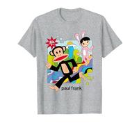 Paul Frank Corriendo Julius & Bunny Girl Camiseta, Hombre, Gris Jaspeado, S