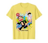 Paul Frank Corriendo Julius & Bunny Girl Camiseta, Hombre, Limón, S