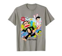 Paul Frank Corriendo Julius & Bunny Girl Camiseta, Hombre, Pizarra, S