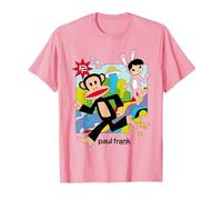 Paul Frank Corriendo Julius & Bunny Girl Camiseta, Hombre, Rosado, S