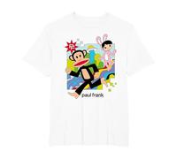 Paul Frank Corriendo Julius & Bunny Girl Camiseta, Hombre Tallas Grandes, Blanco, 5X Alto