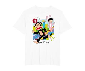 Paul Frank Corriendo Julius & Bunny Girl Camiseta, Hombre Tallas Grandes, Blanco, 5X Alto