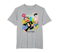 Paul Frank Corriendo Julius & Bunny Girl Camiseta, Hombre Tallas Grandes, Gris Jaspeado, 5X Alto
