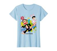 Paul Frank Corriendo Julius & Bunny Girl Camiseta, Mujer, Azul Bebé, S
