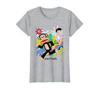 Paul Frank Corriendo Julius & Bunny Girl Camiseta, Mujer, Gris Jaspeado, S