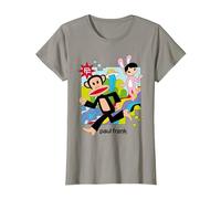 Paul Frank Corriendo Julius & Bunny Girl Camiseta, Mujer, Pizarra, S
