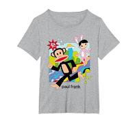 Paul Frank Corriendo Julius & Bunny Girl Camiseta, Mujer Tallas Grandes, Gris Jaspeado, 6XL Grande