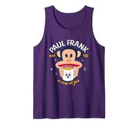 Paul Frank Una Taza de café Joe Julius Monkey Camiseta sin Mangas, Hombre, Morado, XL