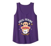 Paul Frank Una Taza de café Joe Julius Monkey Camiseta sin Mangas, Mujer, Morado, S