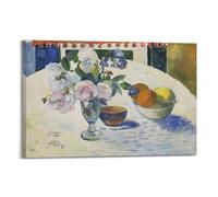 Paul Gauguin-Flowers And A Bowl of Fruit on A Table Posters Printed Room Estética Print Art Wall Painting Canvas Modern Bedroom Decor 16 x 24 pulgadas (40 x 60 cm)