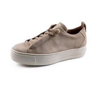 Paul Green Mujer Zapatillas 5017, señora Zapatillas Bajas Ancho: Normal (WMS),Zapato con Cordones,Zapato Deportivo,Beige (Black),38 EU / 5 UK