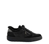 Paul Green Zapatos con cordones para mujer 5369-068 en piel rugosa negra, Negro , 37.5 EU