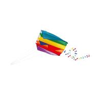 Paul Günther 1173-Cometa monohilo Mini Parafoil con Motivo de Arco Iris, de poliéster Robusto, para niños a Partir de 6 años, con manivela, Cuerda y Cola, tamaño Aprox. 60 x 51 cm, Multicolor (1173)