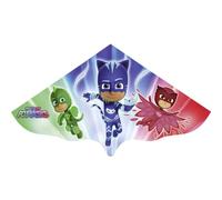 Paul Günther 1218 - Cometa Infantil con Motivo de PJ Masks, Cometa de un Hilo Fabricada en Robusta lámina de PE para niños a Partir de 4 años con Mango Enrollable y Cuerda, tamaño Aprox. 115 x 63 cm