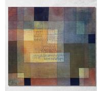 Paul Klee - Cuadro impreso sobre lienzo, diseño de arquitectura polifónica Paul Klee, listo para colgar, 70 x 63 cm